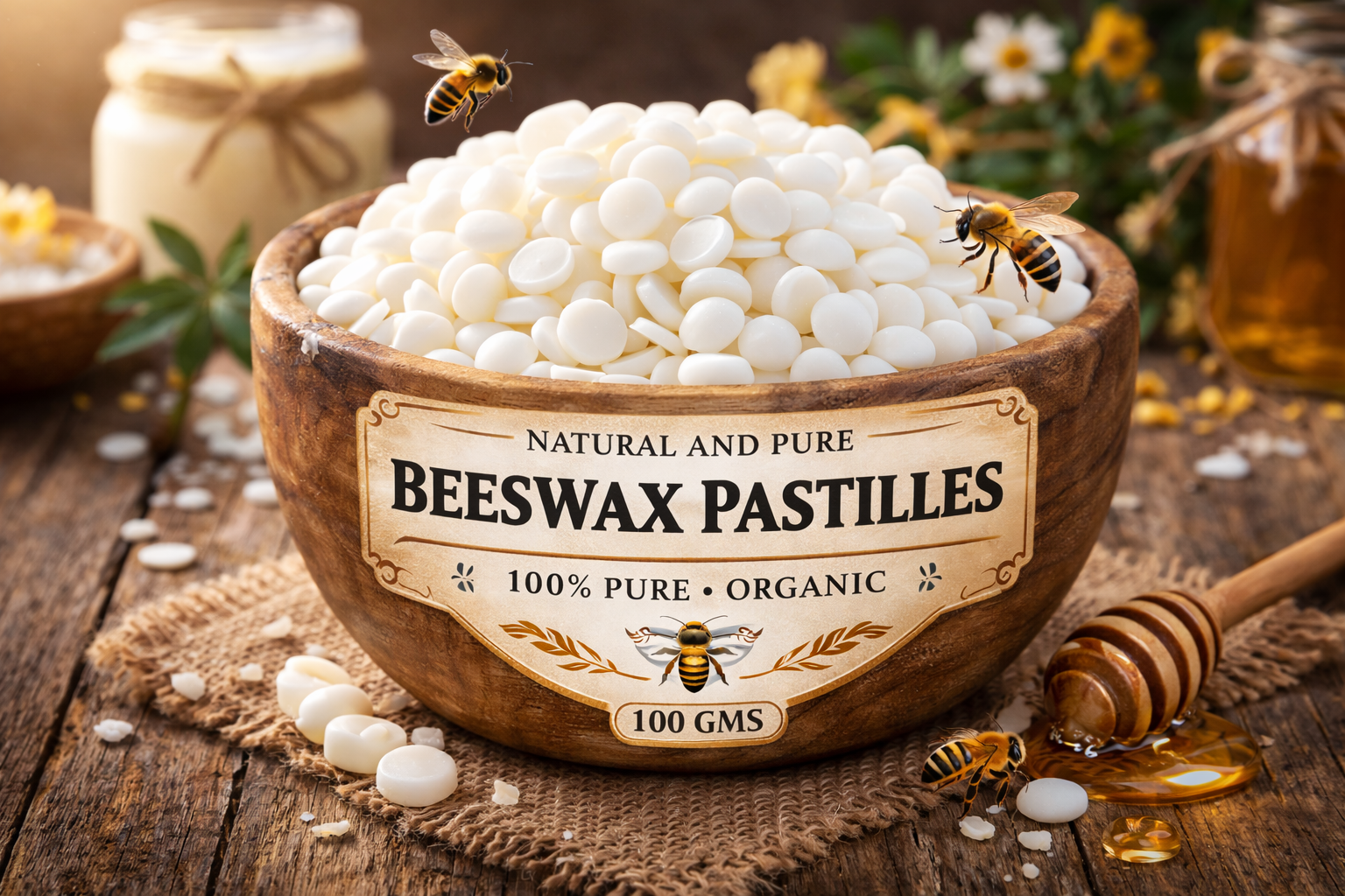 NATURAL BEESWAX PASTILLES PURE - 1 Kg