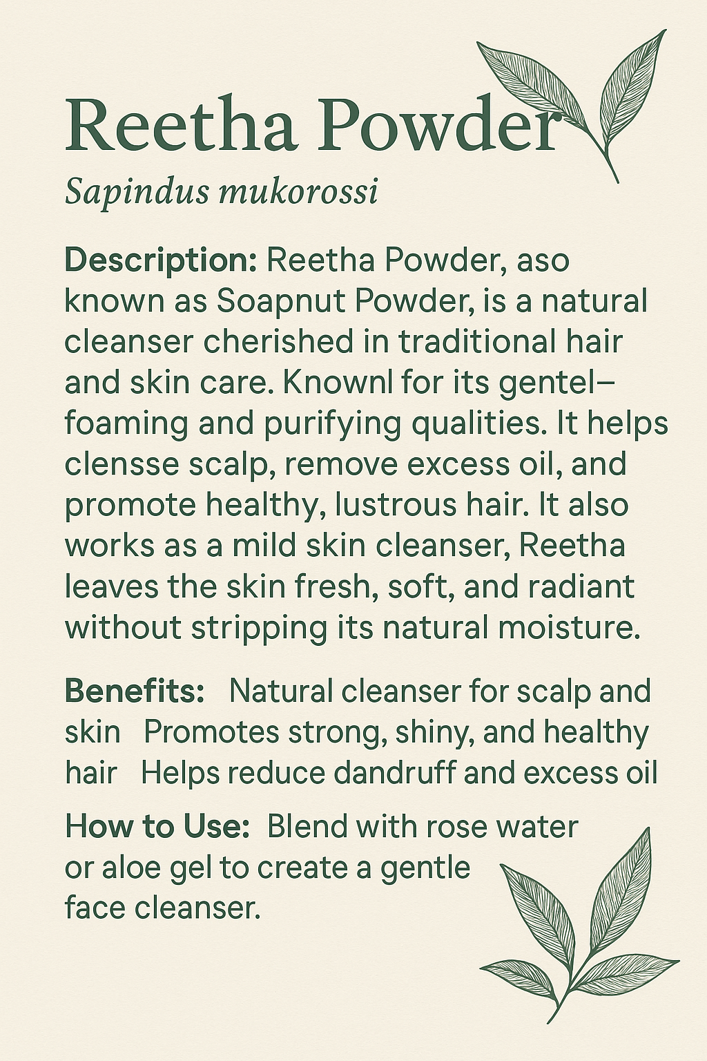 REETHA/ARITHA POWDER PURE - 1KG
